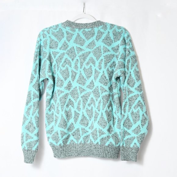 Geometric Turquoise Pullover - Picture 2 of 4